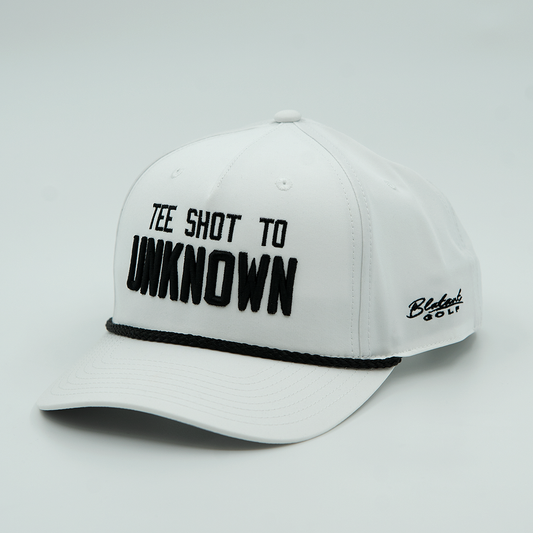 Tee Shot to Unknown White Rope Golf Hat