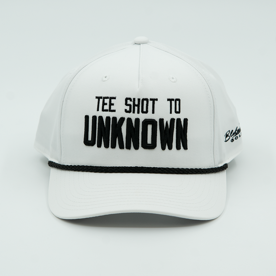 Tee Shot to Unknown White Rope Golf Hat