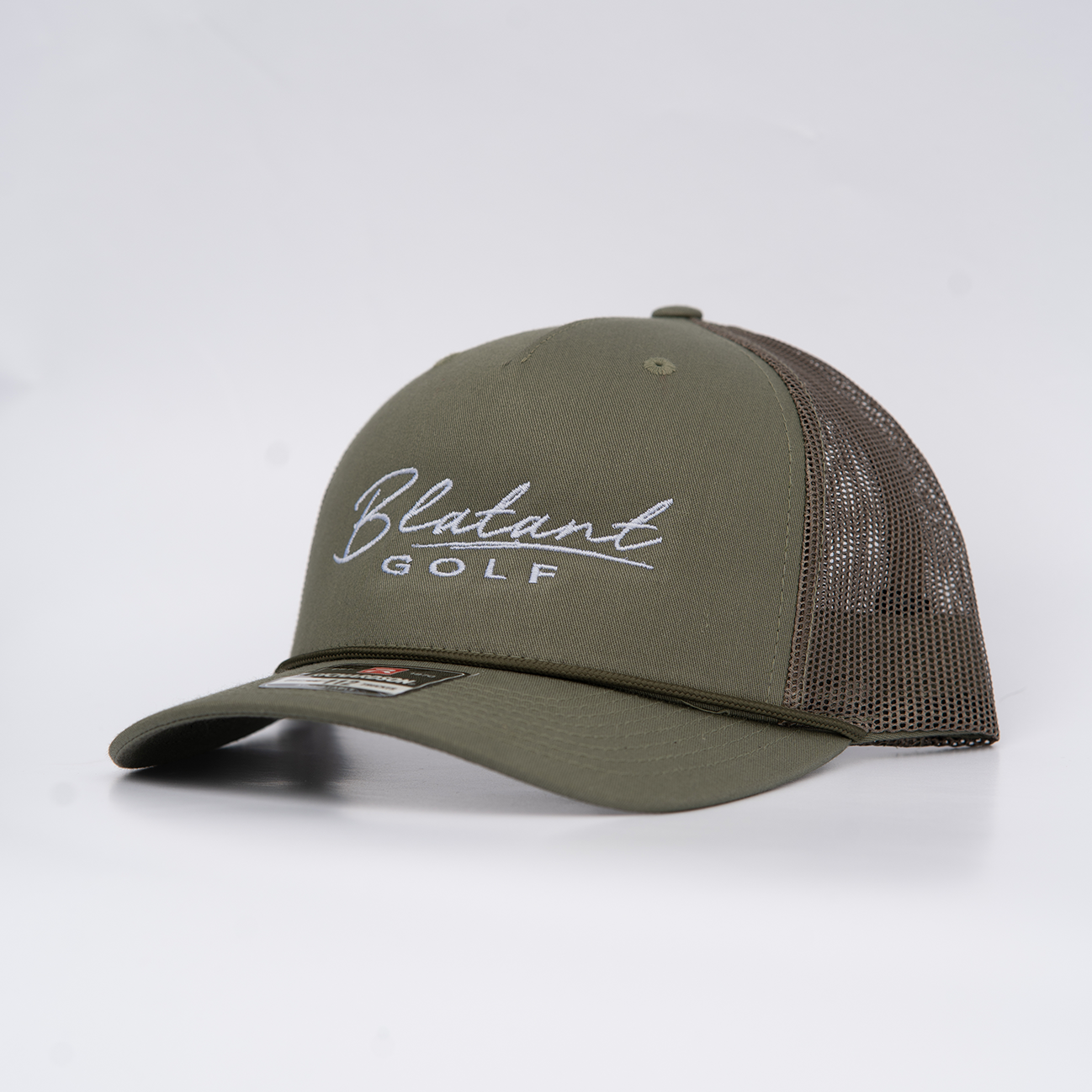 Blatant Golf Logo Green Rope Trucker Golf Hat