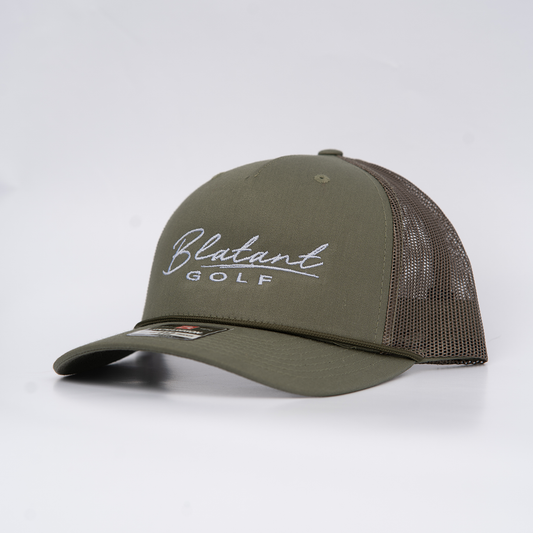 Blatant Golf Logo Green Rope Trucker Golf Hat