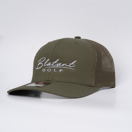 Blatant Golf Logo Green Trucker Golf Hat